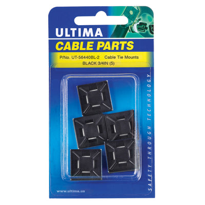 3/4" x 3/4" Cable Tie Mounts, UV & Weather Resistant