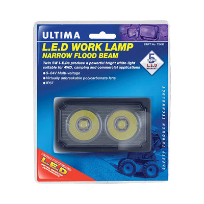 Rectangular Work Lamp Spread Beam, 1000 Lumens